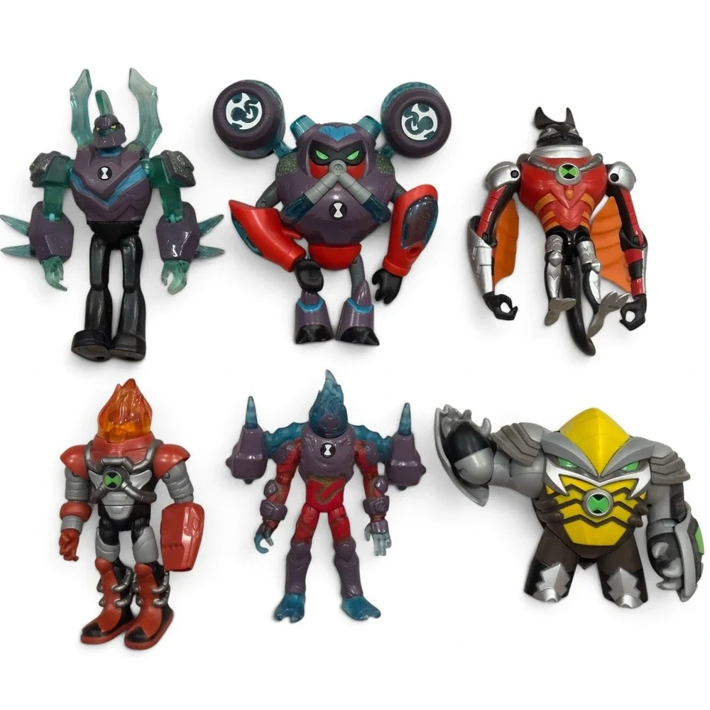 Ben 10 Figure Lot Playmates Omni Enhanced Heatblast Diamondhead Cannonbolt 6pc
